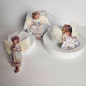 Bradford Editions “HEAVEN’S LITTLE ANGELS” Ornament Collection Set of 3 Numbered